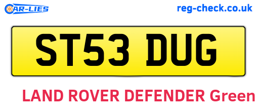 ST53DUG are the vehicle registration plates.