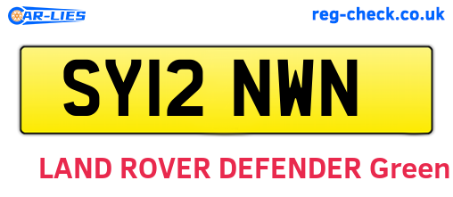 SY12NWN are the vehicle registration plates.