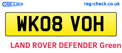 WK08VOH are the vehicle registration plates.