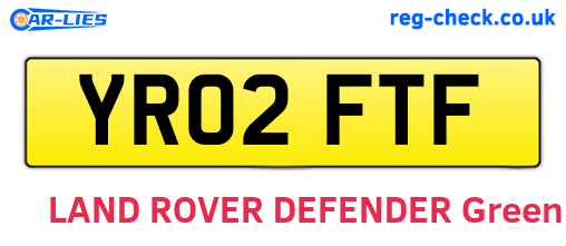 YR02FTF are the vehicle registration plates.