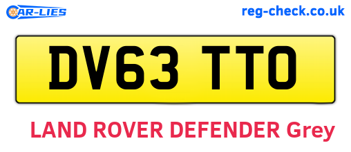 DV63TTO are the vehicle registration plates.