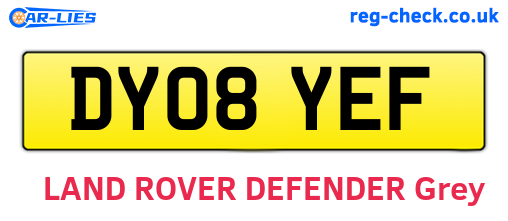 DY08YEF are the vehicle registration plates.
