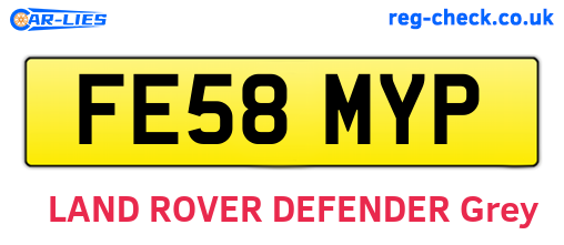 FE58MYP are the vehicle registration plates.