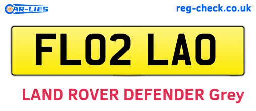 FL02LAO are the vehicle registration plates.