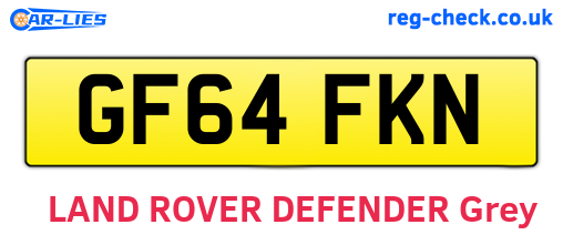GF64FKN are the vehicle registration plates.