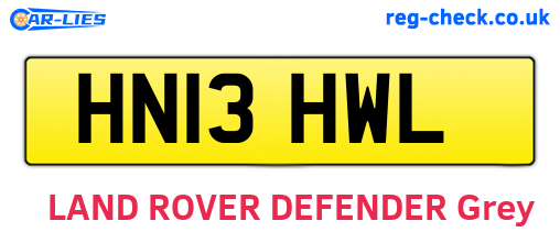 HN13HWL are the vehicle registration plates.
