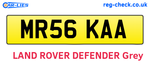 MR56KAA are the vehicle registration plates.