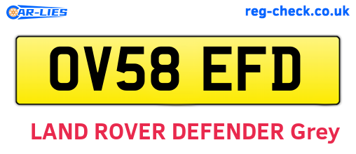 OV58EFD are the vehicle registration plates.