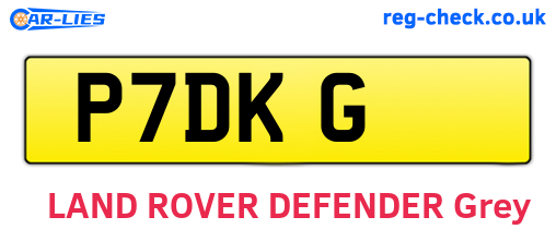 P7DKG are the vehicle registration plates.