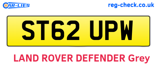 ST62UPW are the vehicle registration plates.
