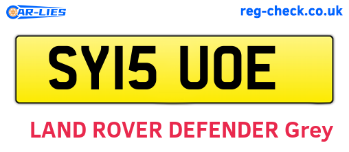 SY15UOE are the vehicle registration plates.