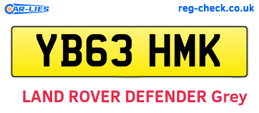 YB63HMK are the vehicle registration plates.