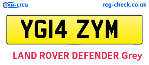 YG14ZYM are the vehicle registration plates.