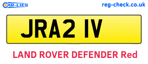 JRA21V are the vehicle registration plates.