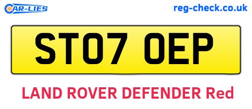 ST07OEP are the vehicle registration plates.