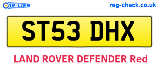 ST53DHX are the vehicle registration plates.