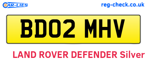 BD02MHV are the vehicle registration plates.