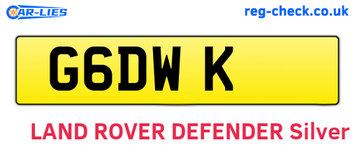 G6DWK are the vehicle registration plates.
