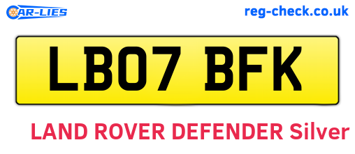 LB07BFK are the vehicle registration plates.