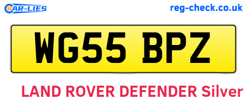 WG55BPZ are the vehicle registration plates.