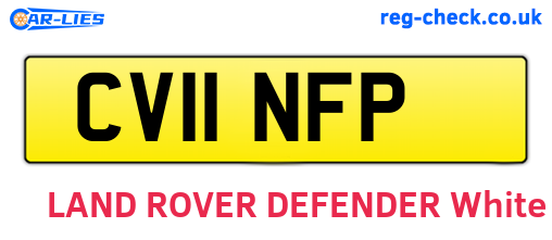 CV11NFP are the vehicle registration plates.