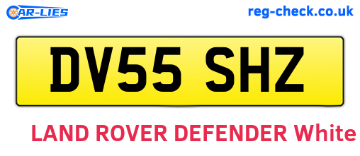 DV55SHZ are the vehicle registration plates.