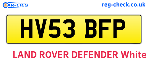 HV53BFP are the vehicle registration plates.