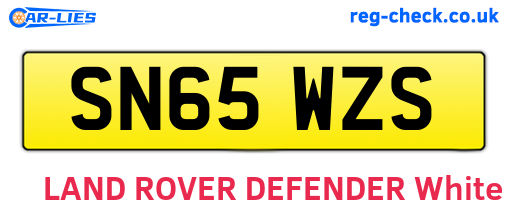 SN65WZS are the vehicle registration plates.