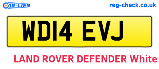 WD14EVJ are the vehicle registration plates.