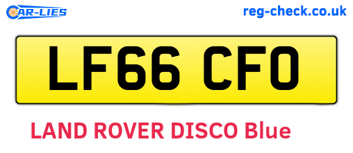 LF66CFO are the vehicle registration plates.
