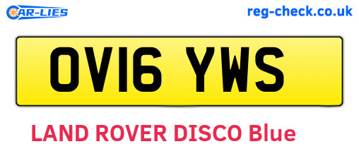 OV16YWS are the vehicle registration plates.