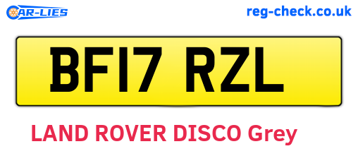 BF17RZL are the vehicle registration plates.