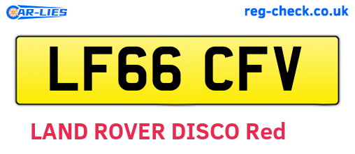 LF66CFV are the vehicle registration plates.