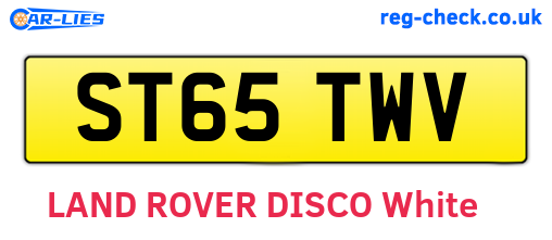 ST65TWV are the vehicle registration plates.