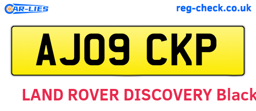 AJ09CKP are the vehicle registration plates.