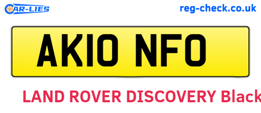 AK10NFO are the vehicle registration plates.