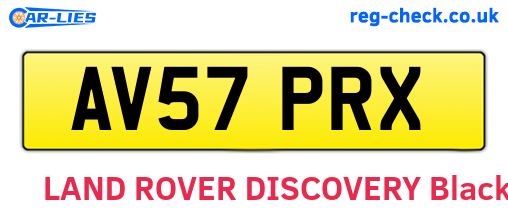 AV57PRX are the vehicle registration plates.