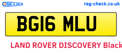 BG16MLU are the vehicle registration plates.