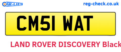 CM51WAT are the vehicle registration plates.