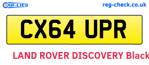 CX64UPR are the vehicle registration plates.