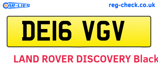 DE16VGV are the vehicle registration plates.