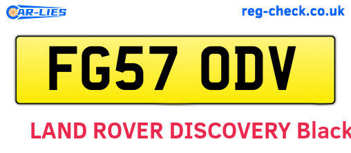FG57ODV are the vehicle registration plates.