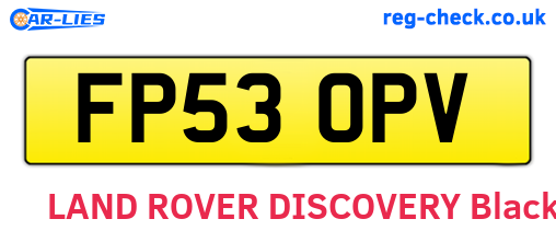 FP53OPV are the vehicle registration plates.