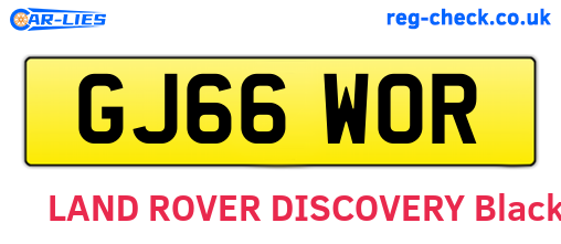 GJ66WOR are the vehicle registration plates.