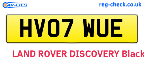HV07WUE are the vehicle registration plates.