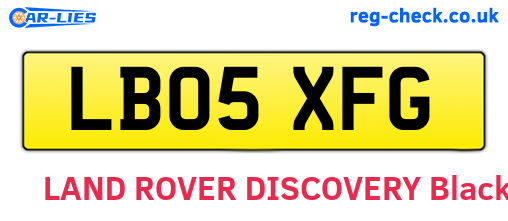 LB05XFG are the vehicle registration plates.