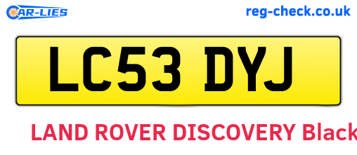 LC53DYJ are the vehicle registration plates.