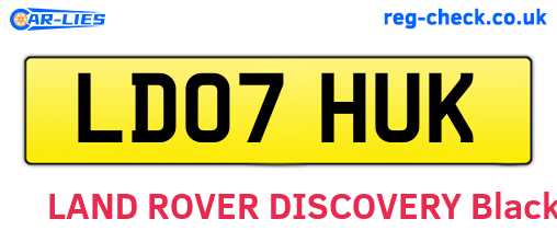 LD07HUK are the vehicle registration plates.