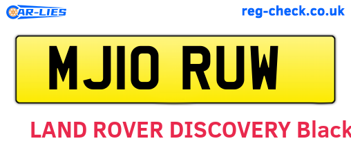 MJ10RUW are the vehicle registration plates.