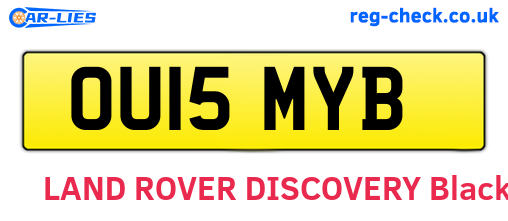 OU15MYB are the vehicle registration plates.